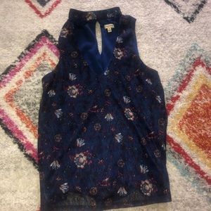 Blue Lace Choker Style Top BUNDLE ONLY